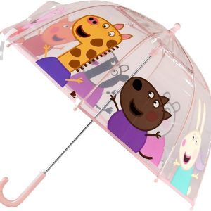 PARAGUAS MANUAL TRANSPARENTE BURBUJA 48 CM PEPPA PIG