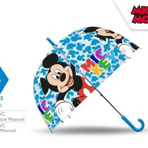 PARAGUAS POE CON VARILLAS DE FIBRA DE VIDRIO MANUAL MICKEY