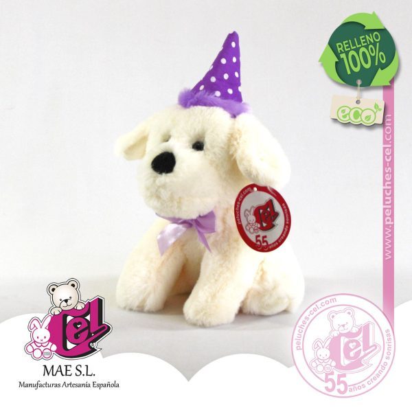 Perro Peluche fiesta 22 CM Blanco - Imagen 4