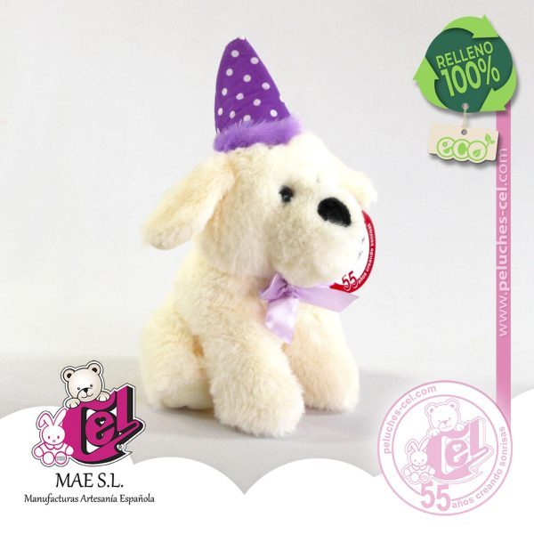 Perro Peluche fiesta 22 CM Blanco - Imagen 5