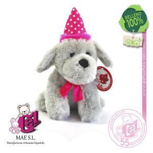 Perro Peluche fiesta 22 CM Gris
