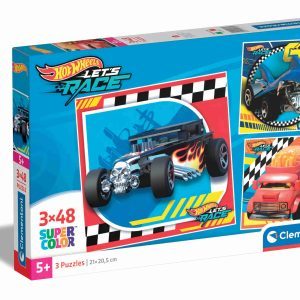 Puzzle 3x48 Piezas, Hot Wheels