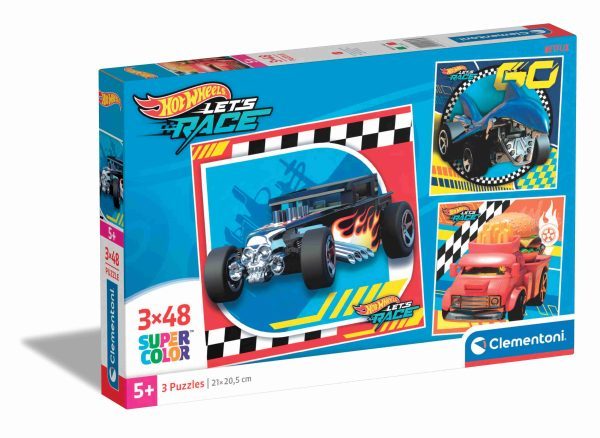 Puzzle 3x48 Piezas, Hot Wheels
