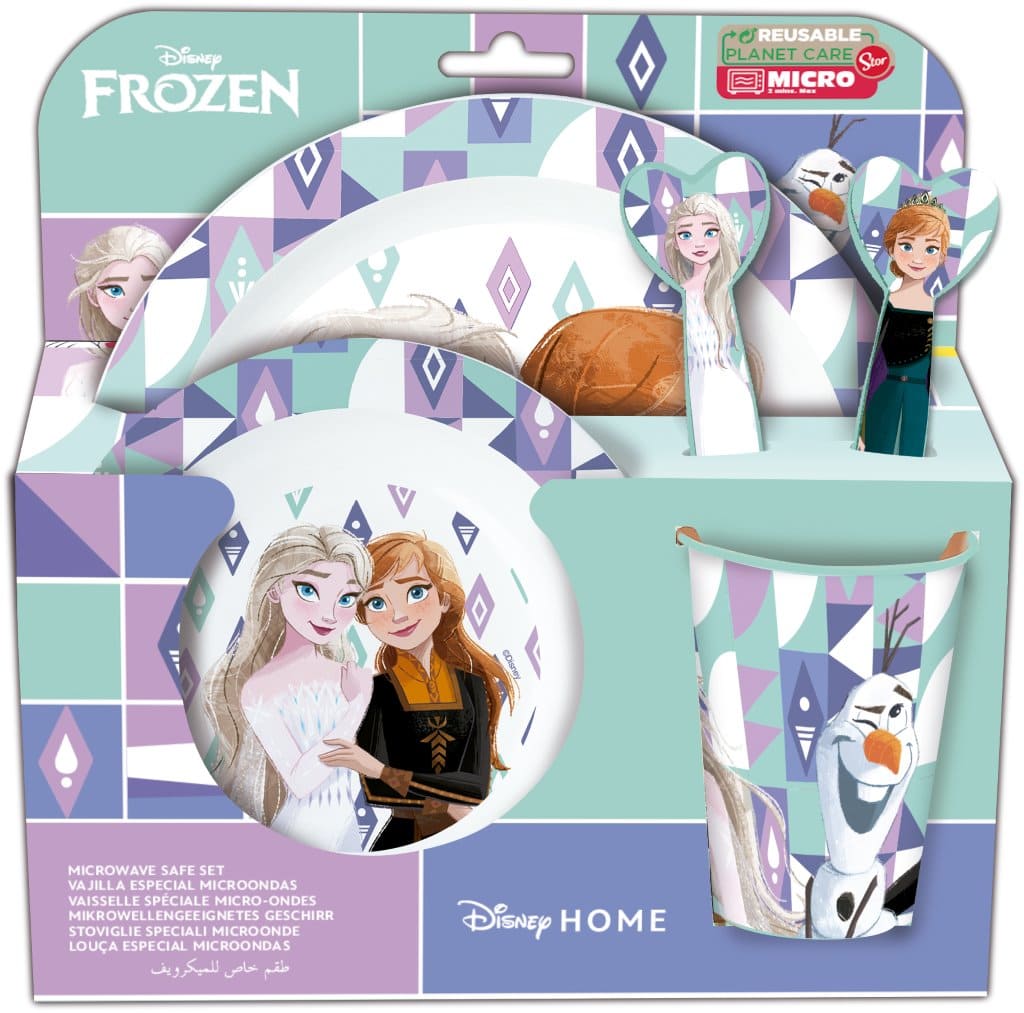 STOR SET MICRO KIDS 5 PCS(PLATO,CUENCO,VASO 271 ML Y CUBIERTOS)STITCH PALMS