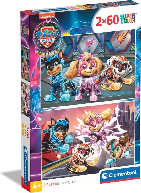 2 Puzzles de 60 Piezas Paw Patrol The Mighty Movie