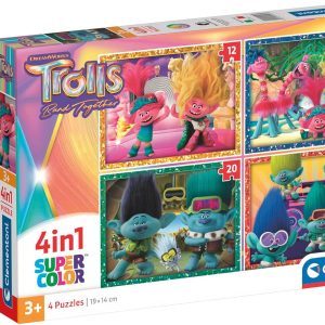 4 Puzzles en 1 Trolls