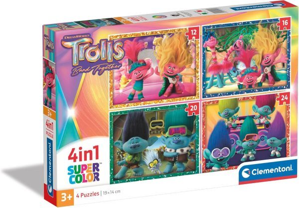 4 Puzzles en 1 Trolls
