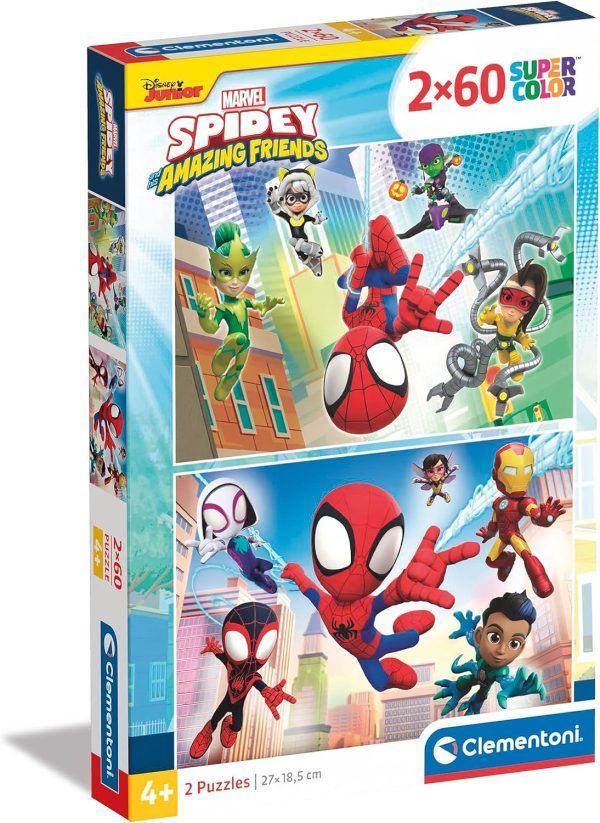 2 Puzzles de 60 Piezas Spidey and His Amazing Friends