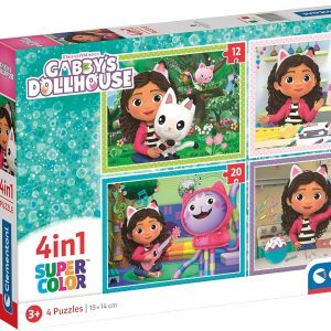 4 Puzzles en 1 Gabby's Dollhouse