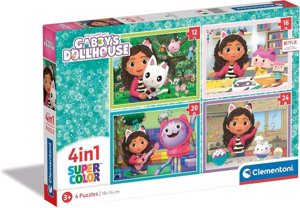 4 Puzzles en 1 Gabby's Dollhouse