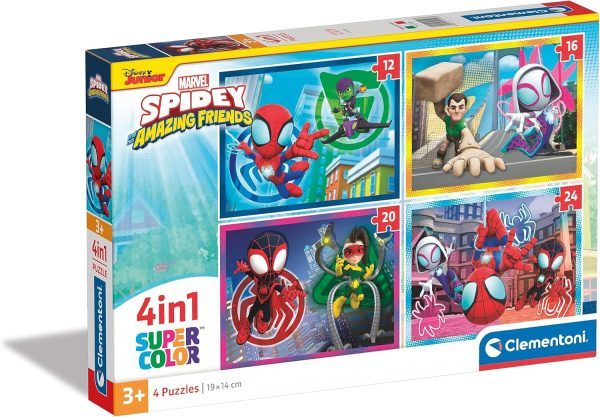 4 Puzzles en 1 Spidey And His Amazing Friends