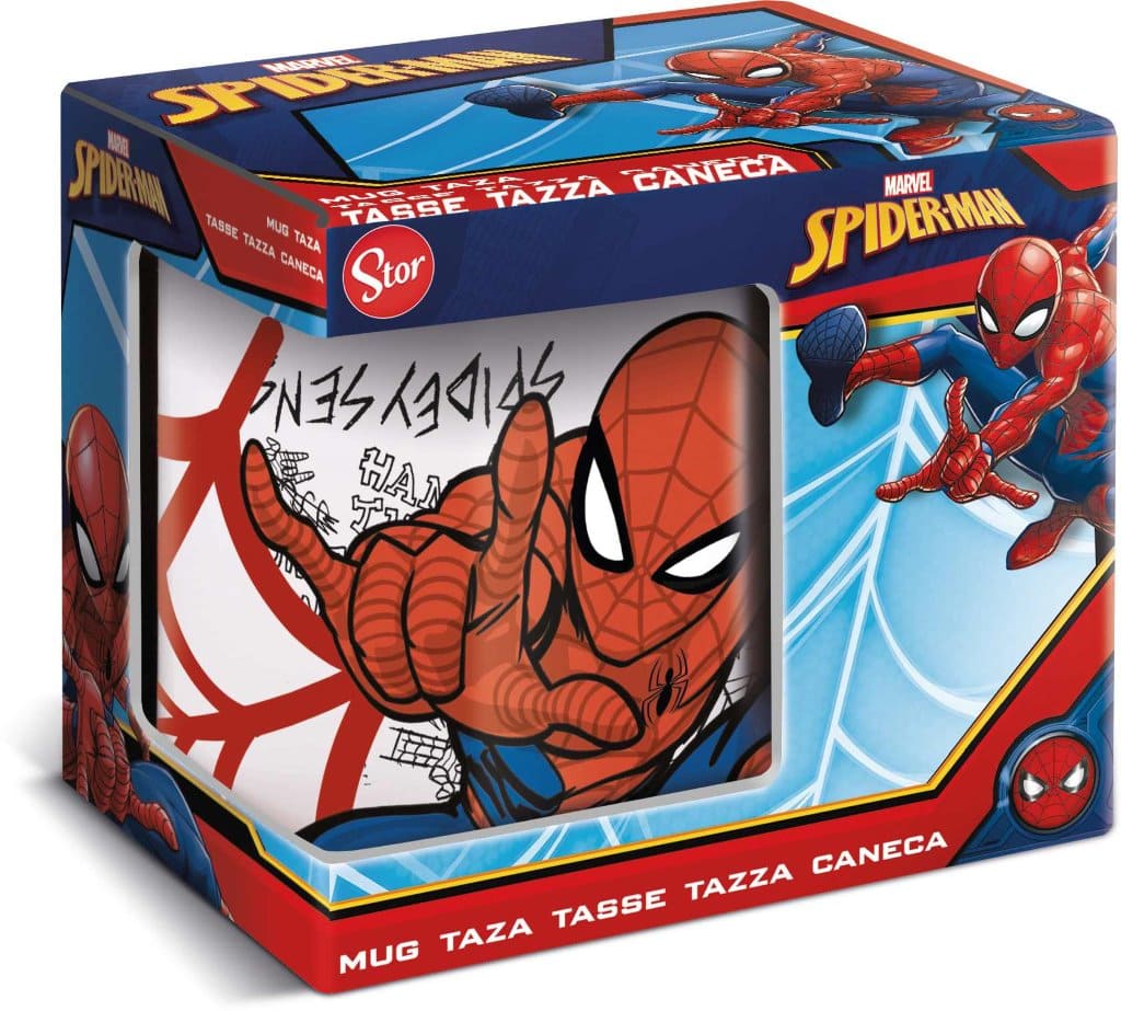 STOR TAZA CERAMICA 325 ML EN CAJA REGALO SPIDERMAN URBAN WEB