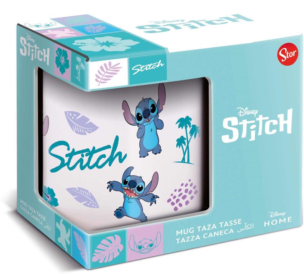 STOR TAZA CERAMICA 325 ML EN CAJA REGALO STITCH LEAVES PATTERN YOUNG ADULT