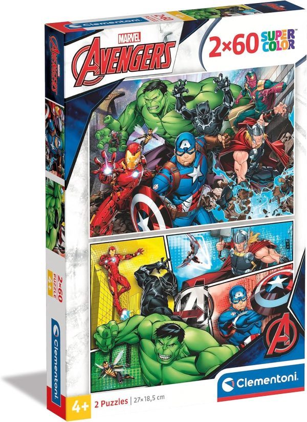 2 Puzzles de 60 Piezas The Avengers