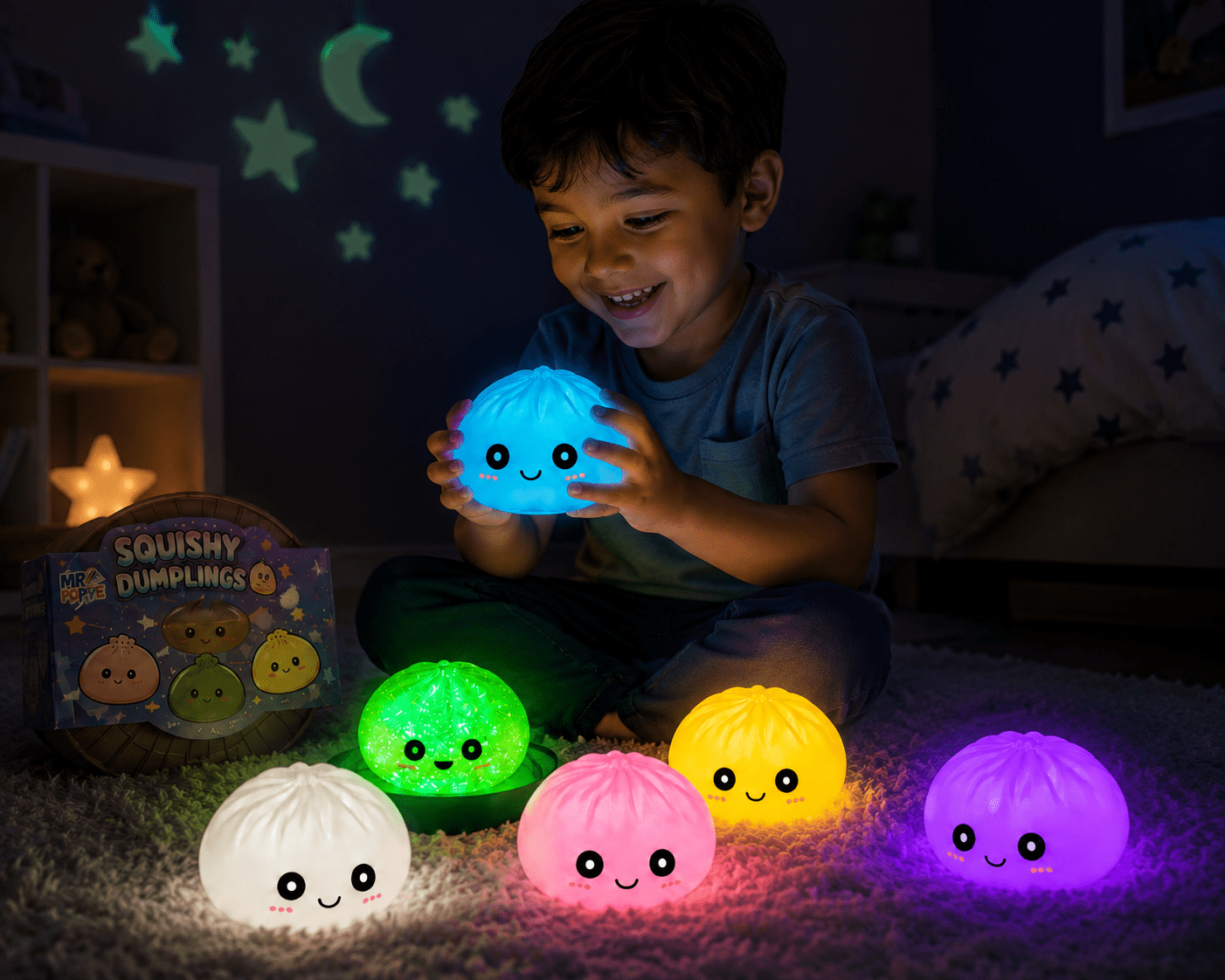 1 pieza Squishy Dumpling Fluorescente 8.5 cm (Juguete antiestrés) - Imagen 3