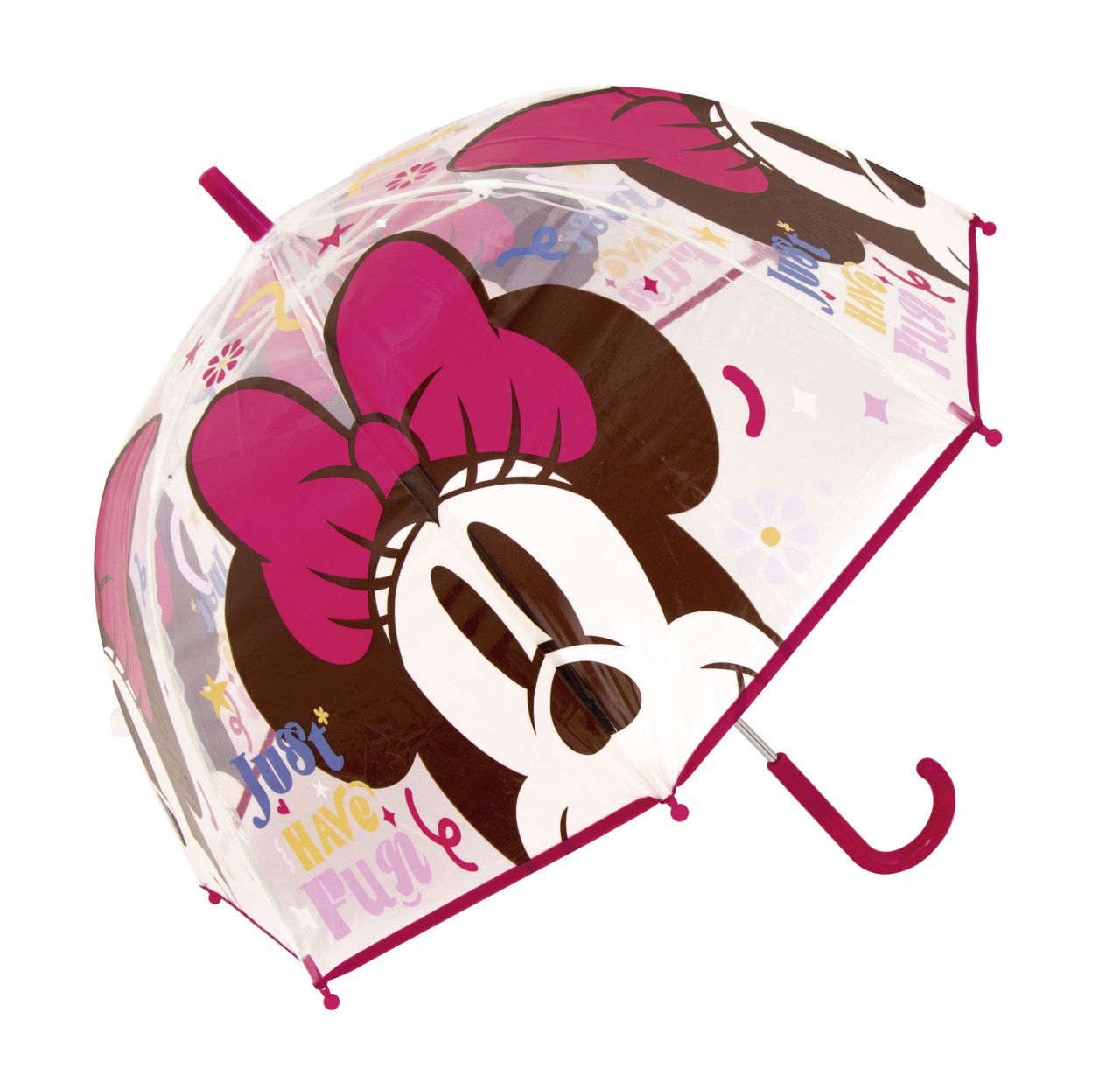 PARAGUAS DE EVA TRANSPARENTE DE MINNIE,FORMA DE BURBUJA, APERTURA MANUAL - Imagen 3