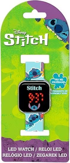 Reloj Digital LED Stitch Azul -Tiene Funciones de Hora, Fecha y Correa Ajustable - Imagen 3