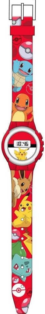 Marvel Reloj Digital Pokemon -Tiene Funciones de Hora, Fecha y Correa Ajustable