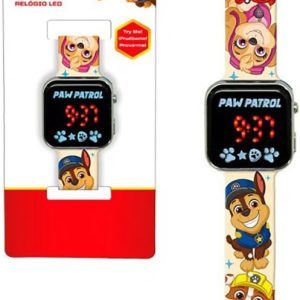 Reloj Digital LED Paw Patrol- Funciones de Hora, Fecha y Correa Ajustable