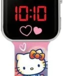 Reloj Digital LED Hello Kitty  -Tiene Funciones de Hora, Fecha y Correa Ajustable