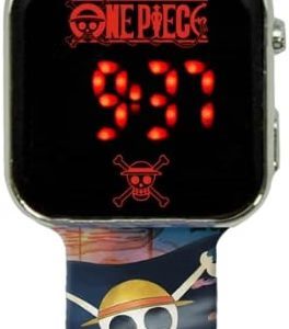 Reloj Digital LED One Piece -Tiene Funciones de Hora, Fecha y Correa Ajustable