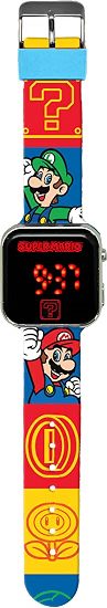 Reloj Digital LED Súper Mario -Tiene Funciones de Hora, Fecha y Correa Ajustable