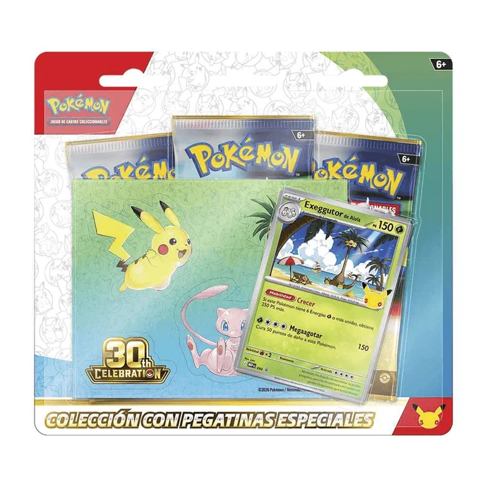 Pokémon TCG 30º Aniversario Tech Sticker Collection con 3 Sobres y Pegatinas +6 años - Imagen 2