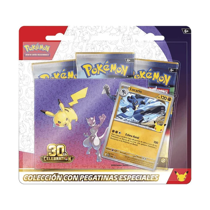 Pokémon TCG 30º Aniversario Tech Sticker Collection con 3 Sobres y Pegatinas +6 años - Imagen 4
