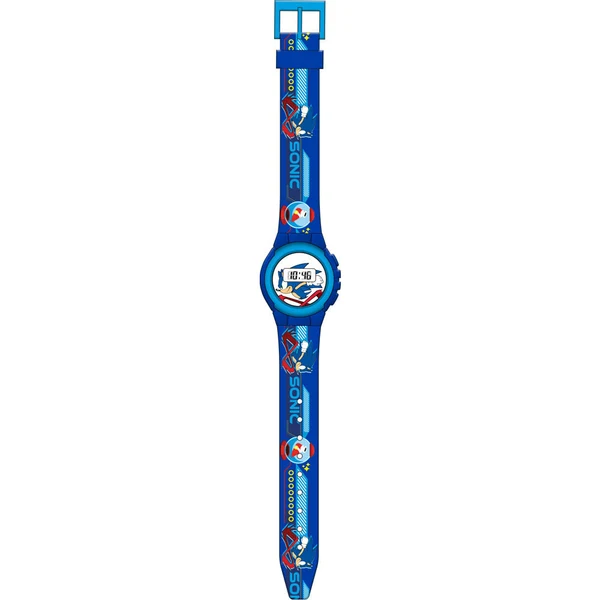 Marvel Reloj Digital Sonic-Tiene Funciones de Hora, Fecha y Correa Ajustable
