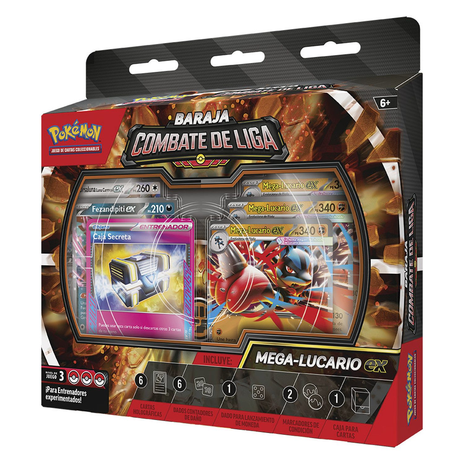 Pokémon: Baraja Combate de Liga de Mega-Lucario ex de JCC Pokémon