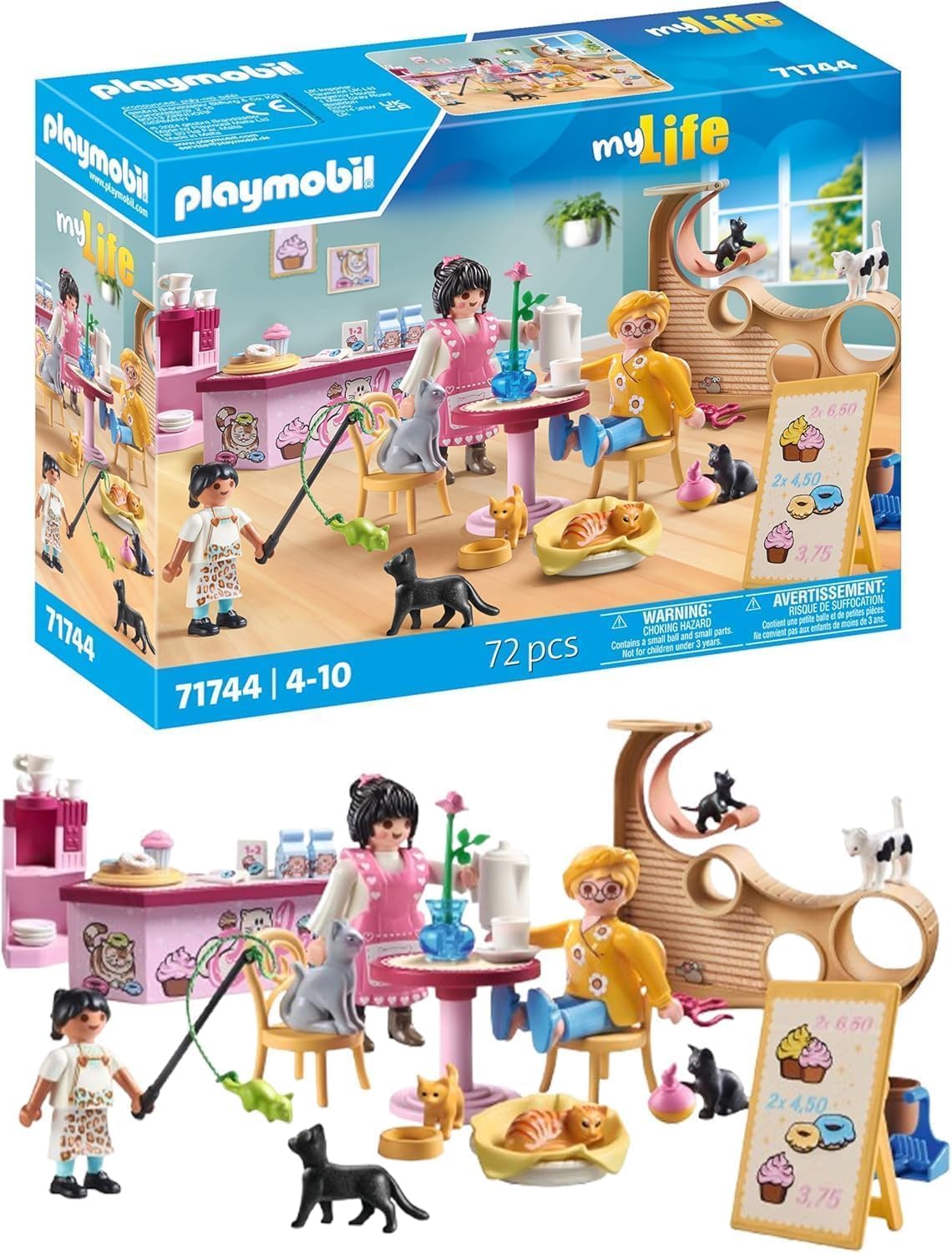 PLAYMOBIL | My Life | Café de Gatos | Juguetes para niños | Figuras de Animales | para niños a Partir de 4 años