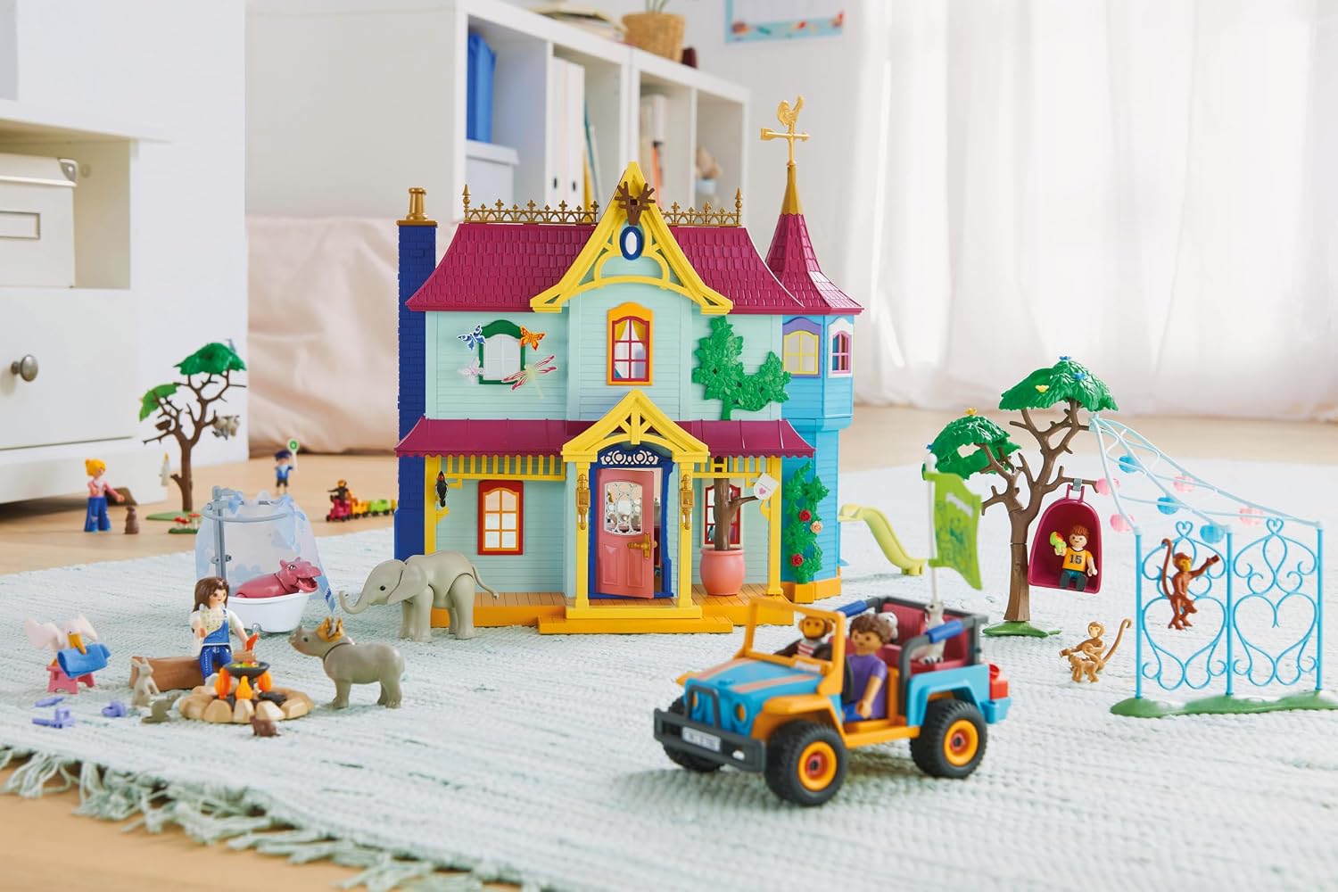 PLAYMOBIL | Animals & Friends | Jeep Multicolor | Juguete para Mayores de 4 años - Imagen 2