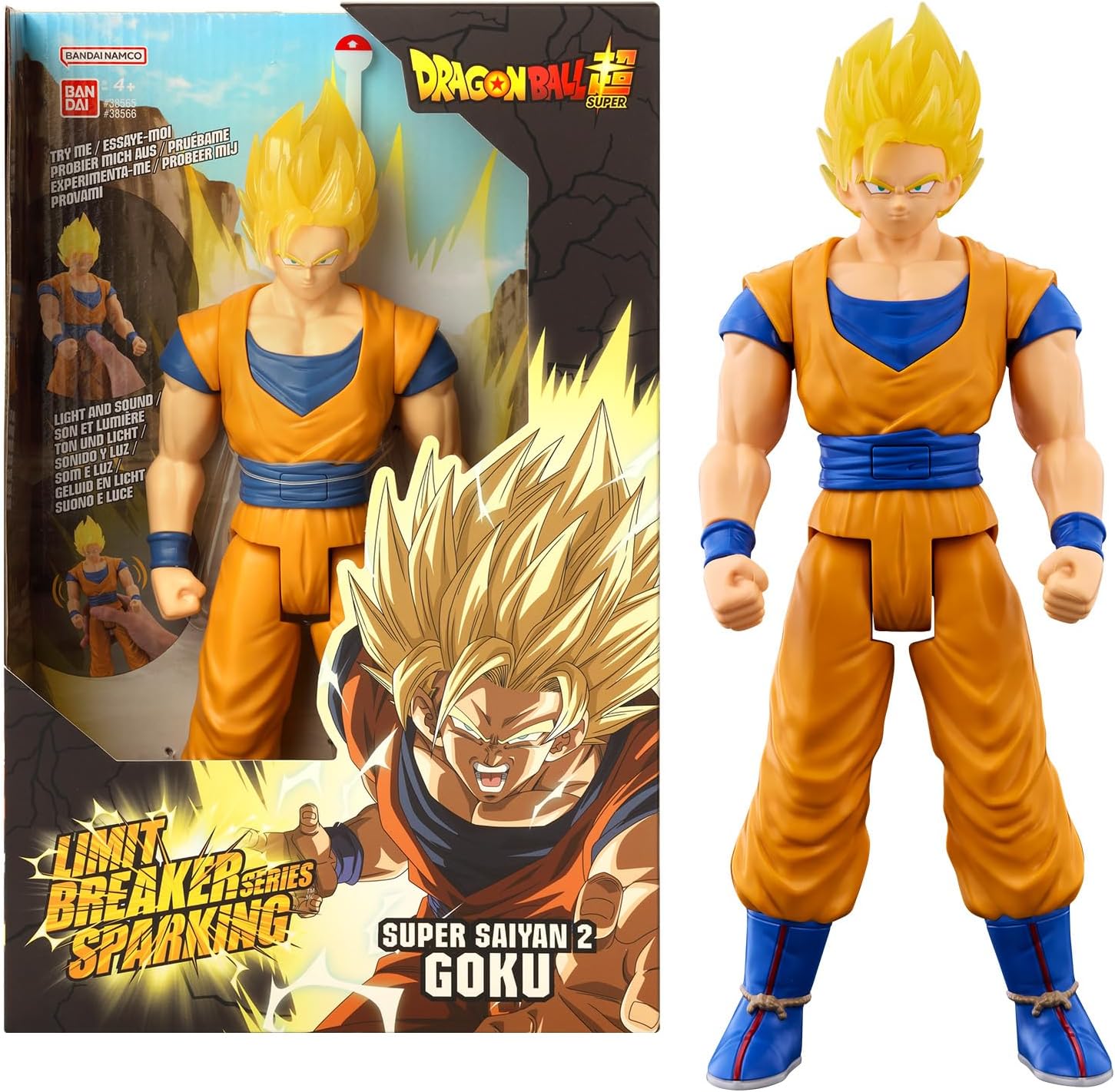 Dragon Ball Figura Limit Breaker Series Sparkling SS2 Goku de 30 cm, con Luz y Sonido.