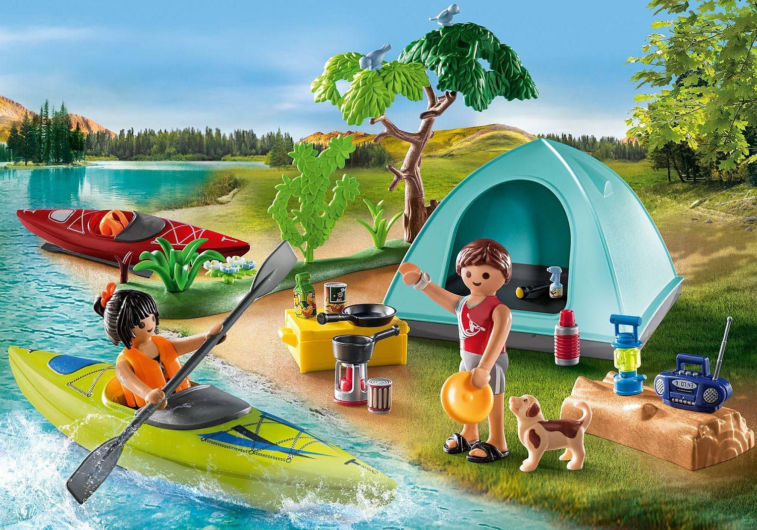 PLAYMOBIL Family Fun Camping con Hoguera, Aventura al Aire Libre en el Camping. Juguetes para niños a Partir de 4 años - Imagen 3