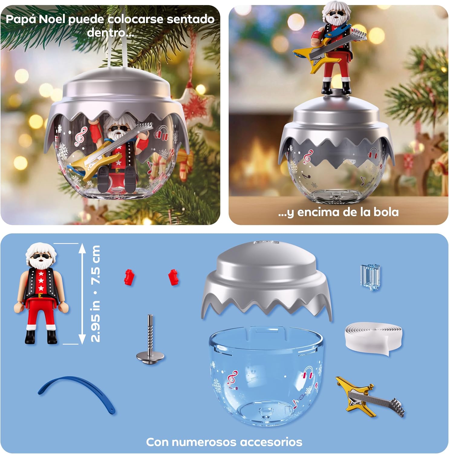 PLAYMOBIL PACK 2 BOLAS DE NAVIDAD PAPÁ NOEL ALEATORIAS. - Imagen 3
