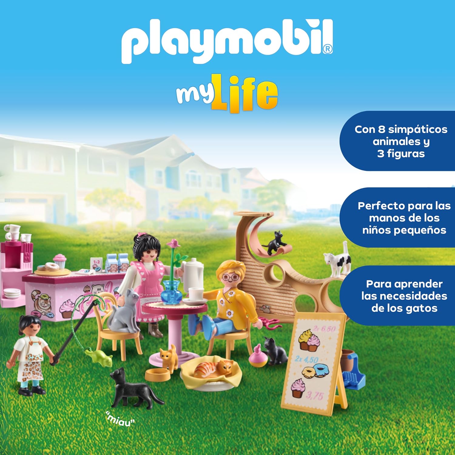 PLAYMOBIL | My Life | Café de Gatos | Juguetes para niños | Figuras de Animales | para niños a Partir de 4 años - Imagen 4