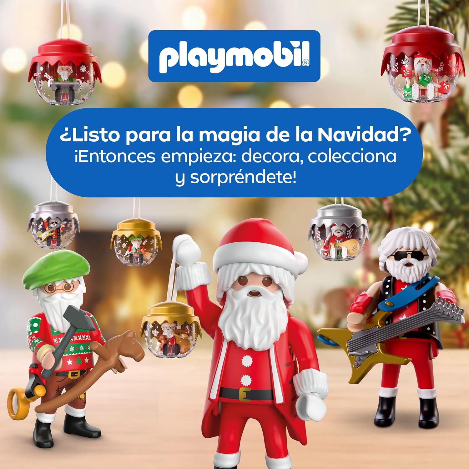 PLAYMOBIL PACK 2 BOLAS DE NAVIDAD PAPÁ NOEL ALEATORIAS. - Imagen 2