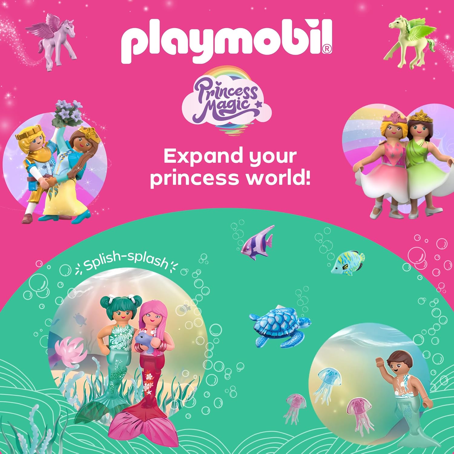 PLAYMOBIL Princess Magic Niños Reales en el Jardín de Juego Juguete de Cuento de Hadas para niños y niñas a Partir de 4 años - Imagen 3