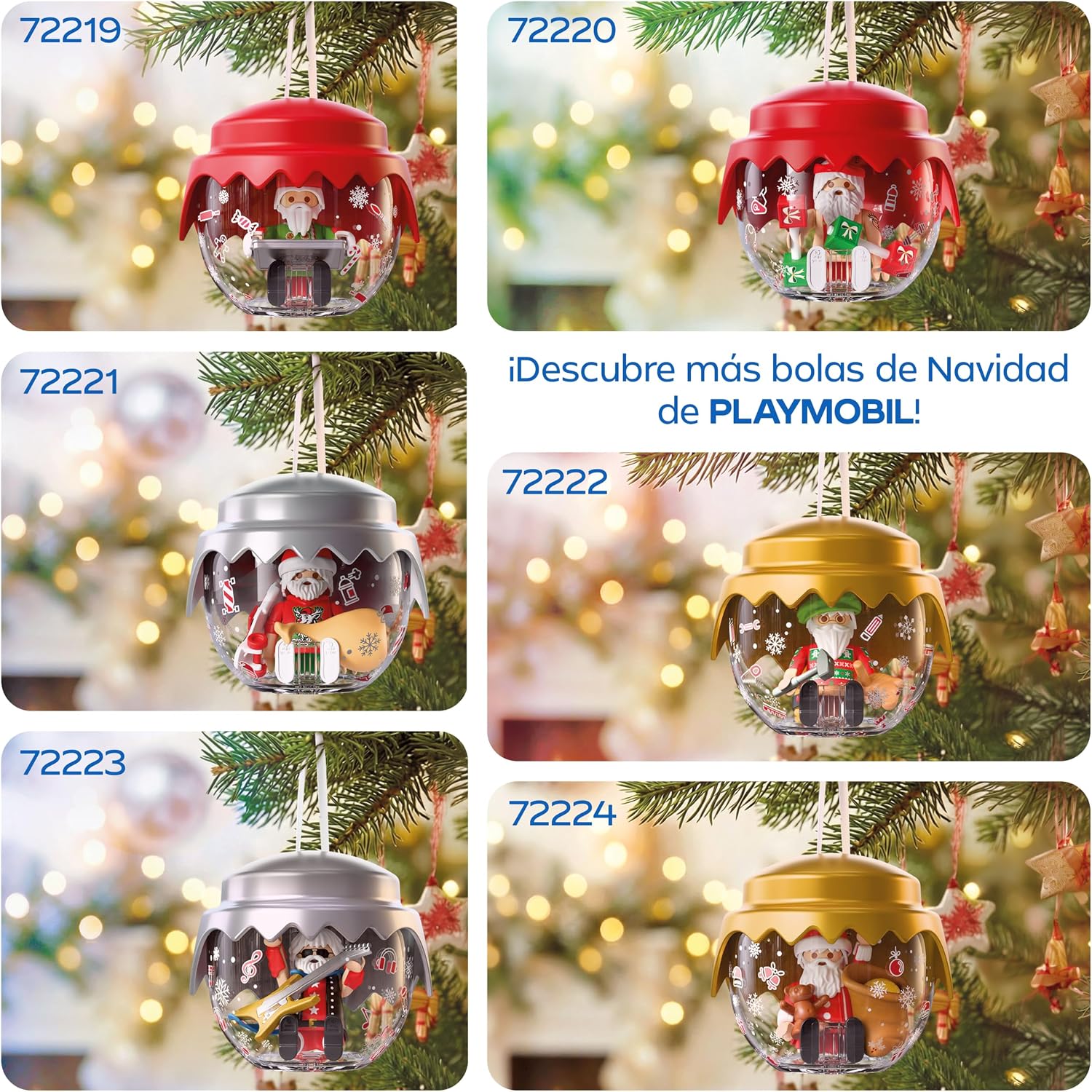 PLAYMOBIL PACK 2 BOLAS DE NAVIDAD PAPÁ NOEL ALEATORIAS.